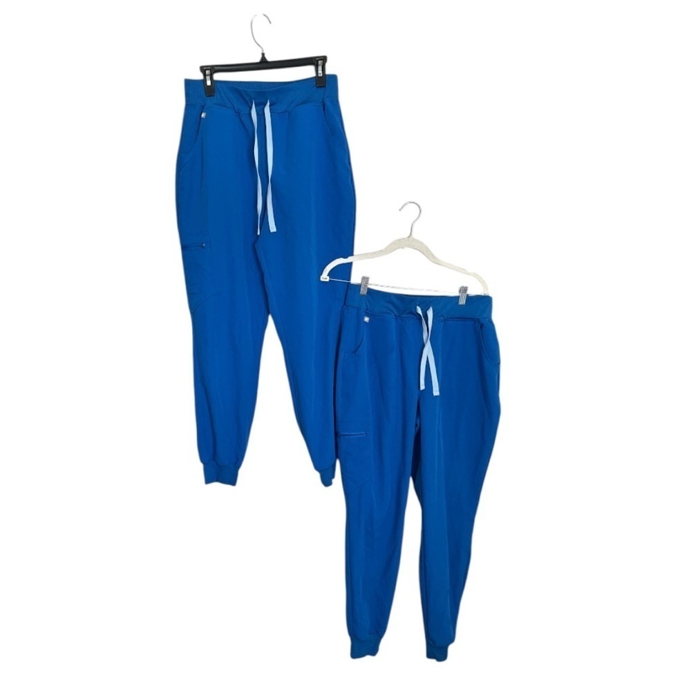 Figs Blue Track Pants with Elastic Waistband
